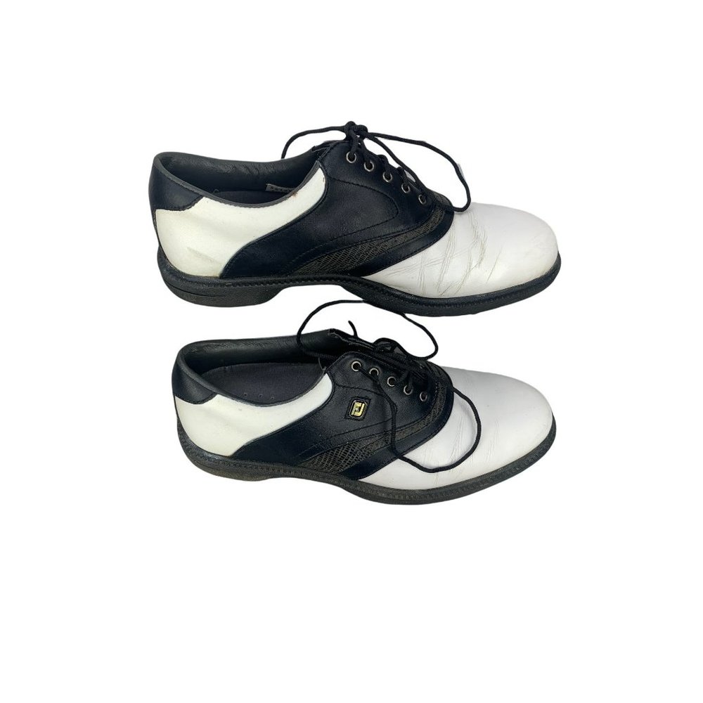 FootJoy Superlites Black And White Size 7.5 Medium Golf Shoes‎